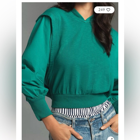 Anthropologie Pilcro Fabric Mix Hoodie - Picture 4 of 12